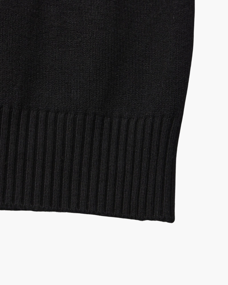 Classic Ribbed Mock Neck Pullover