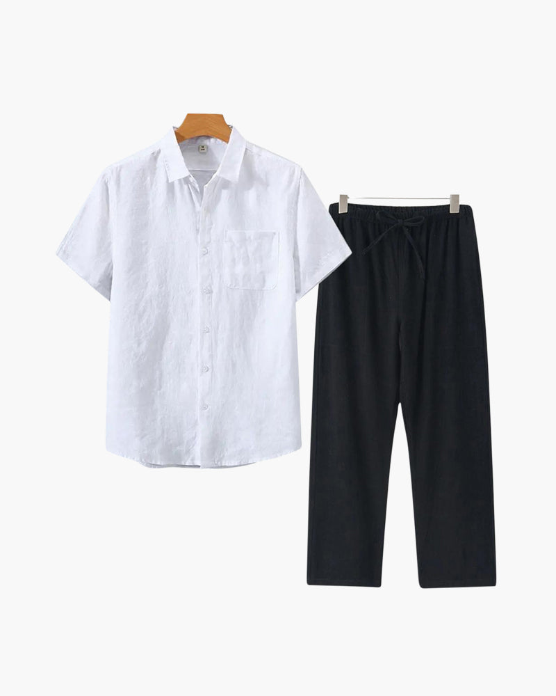 Linen Short Sleeve Combo Set