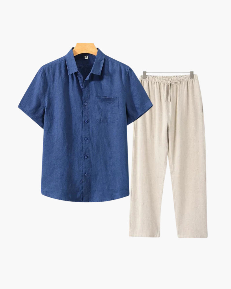 Linen Short Sleeve Combo Set