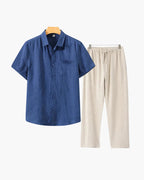 Linen Short Sleeve Combo Set