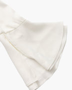 Ruffled Midi Dress with Pearl Buttons