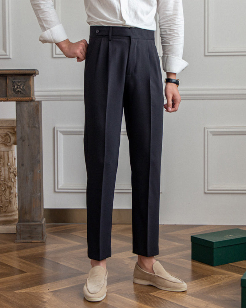 Chic High-Waisted Trousers Inspired by Parisian Style