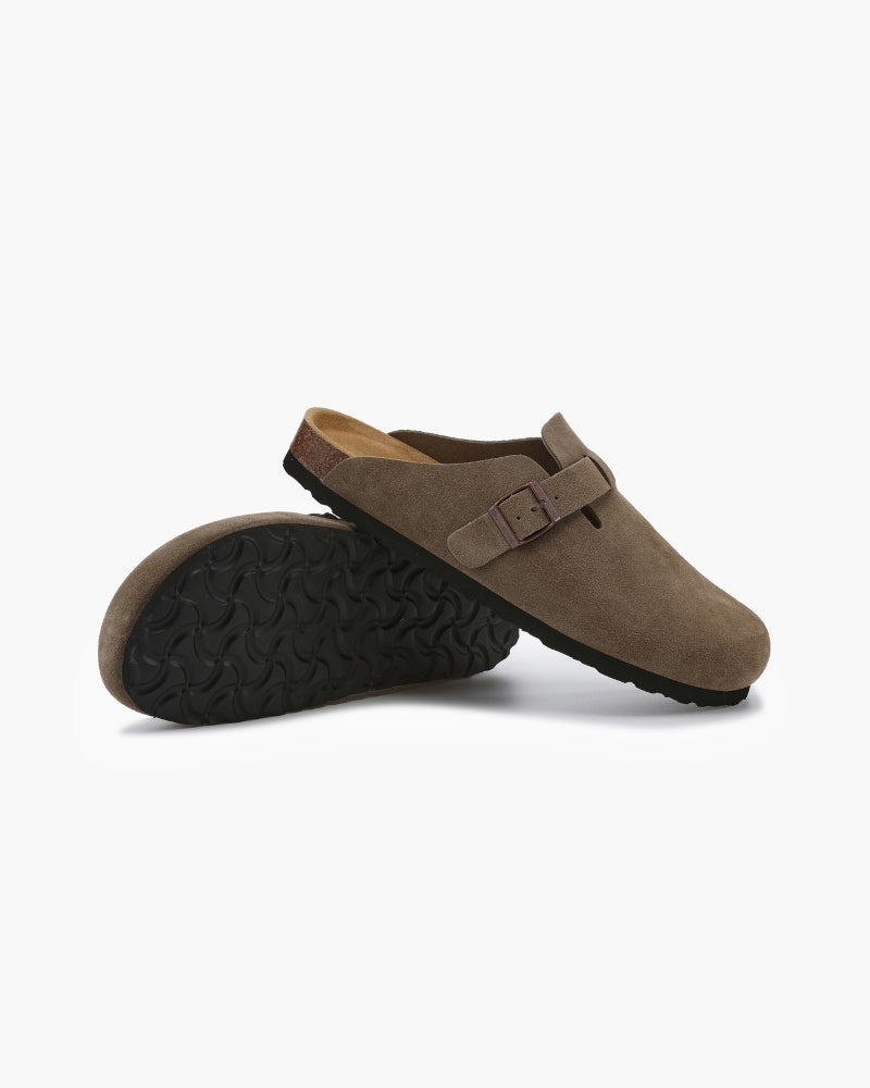 Suede Clogs with Timeless Elegance
