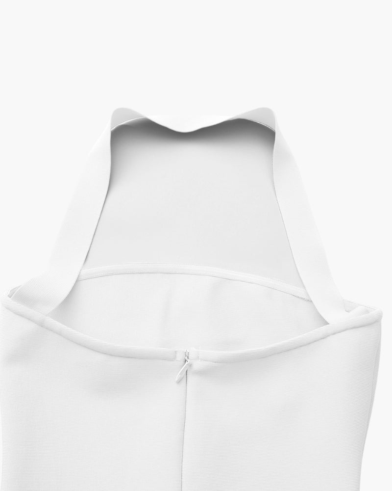 Elegant Halter Neck Fitted Maxi Dress