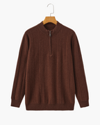Pure Cashmere Ribbed Half-Zip Sweater
