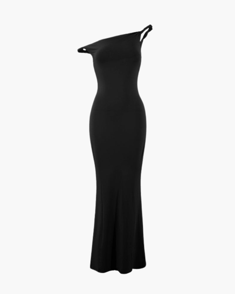 Asymmetrical Bodycon Maxi Dress