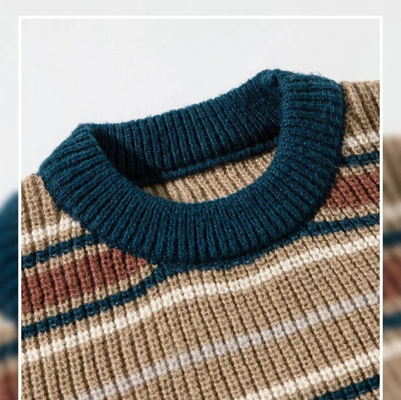 90's Style Rib Stripe Sweater