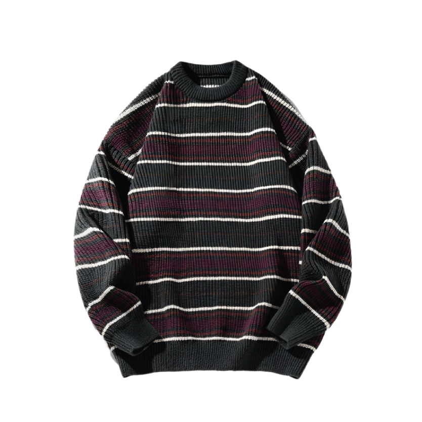 90's Style Rib Stripe Sweater