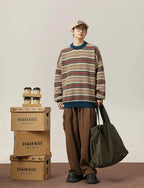 90's Style Rib Stripe Sweater