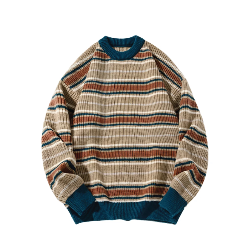 90's Style Rib Stripe Sweater