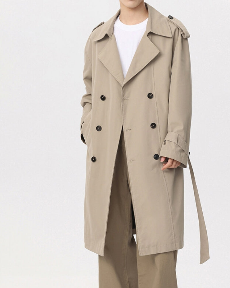 Timeless Double-Breasted Trench Overcoat