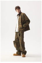 ANSWER ME Vintage Look Camo Workwear Jacket