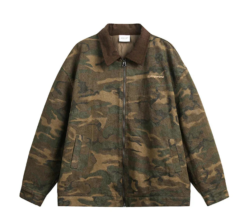 ANSWER ME Vintage Look Camo Workwear Jacket
