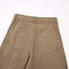 Balloon Leg Washed Twill Trousers