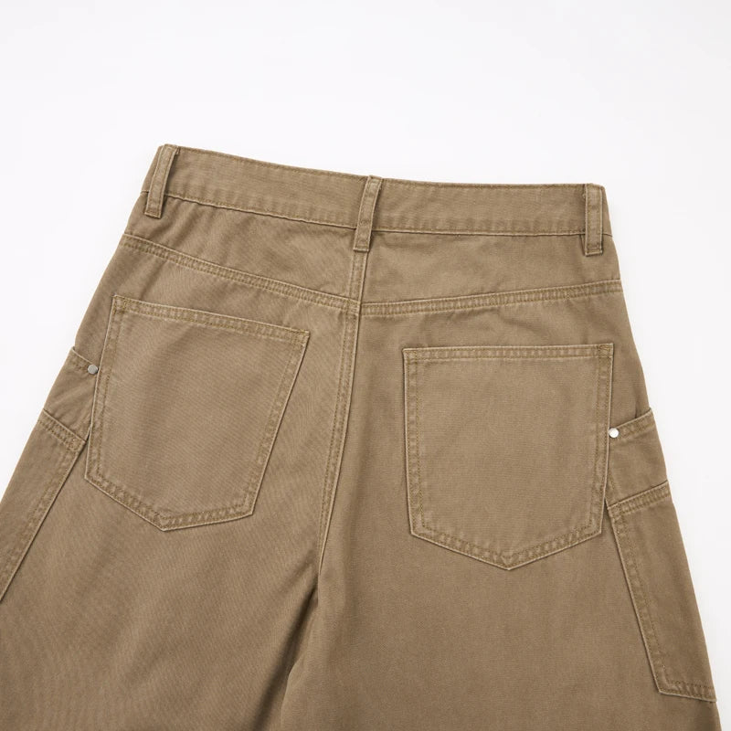 Balloon Leg Washed Twill Trousers