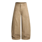 Balloon Leg Washed Twill Trousers