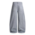 Balloon Leg Washed Twill Trousers