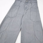 Balloon Leg Washed Twill Trousers