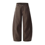 Barrel Leg Twill Pants