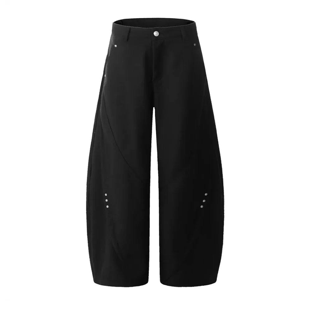 Barrel Leg Twill Pants