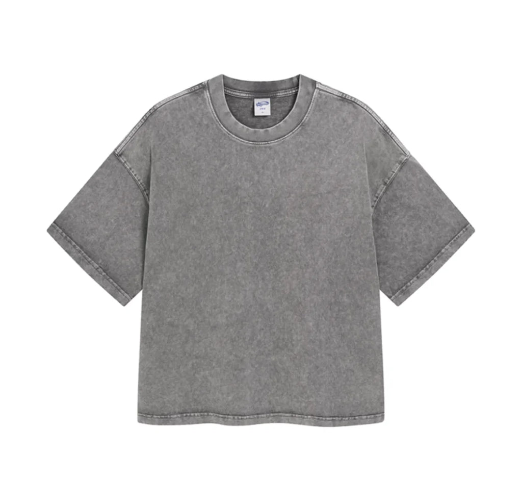 Essential Boxy Fit Washed Drop Sleeve T-Shirt
