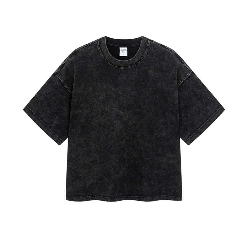 Essential Boxy Fit Washed Drop Sleeve T-Shirt