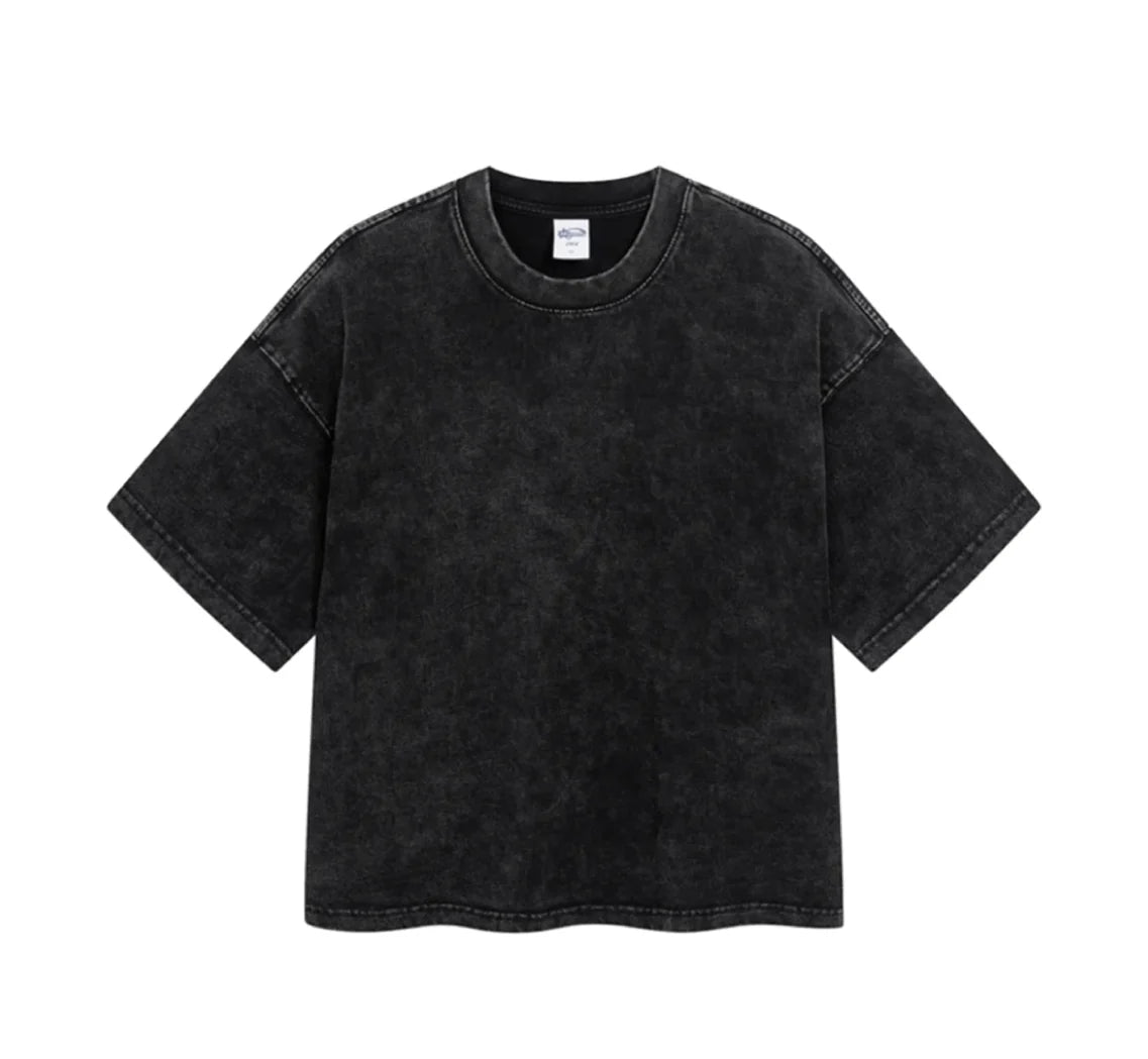 Essential Boxy Fit Washed Drop Sleeve T-Shirt