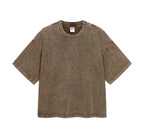 Essential Boxy Fit Washed Drop Sleeve T-Shirt