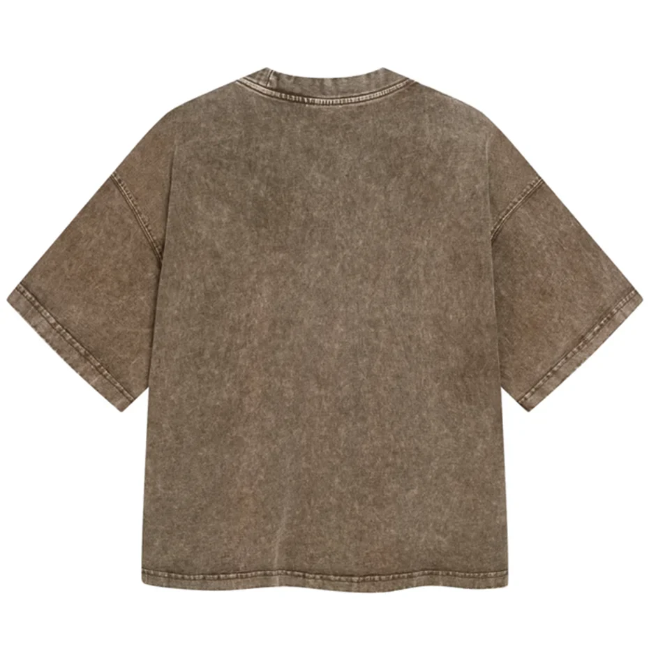 Essential Boxy Fit Washed Drop Sleeve T-Shirt