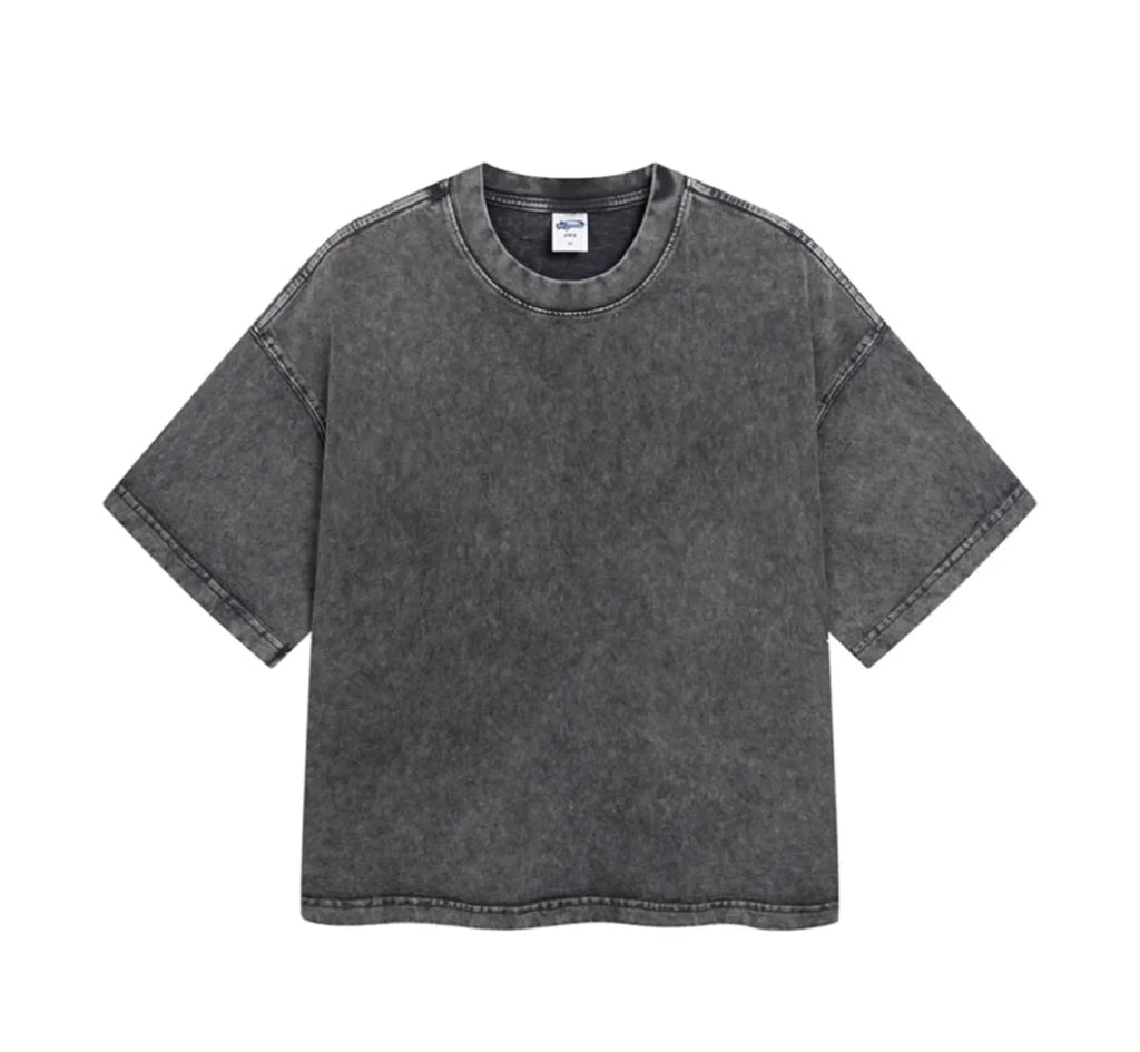 Essential Boxy Fit Washed Drop Sleeve T-Shirt