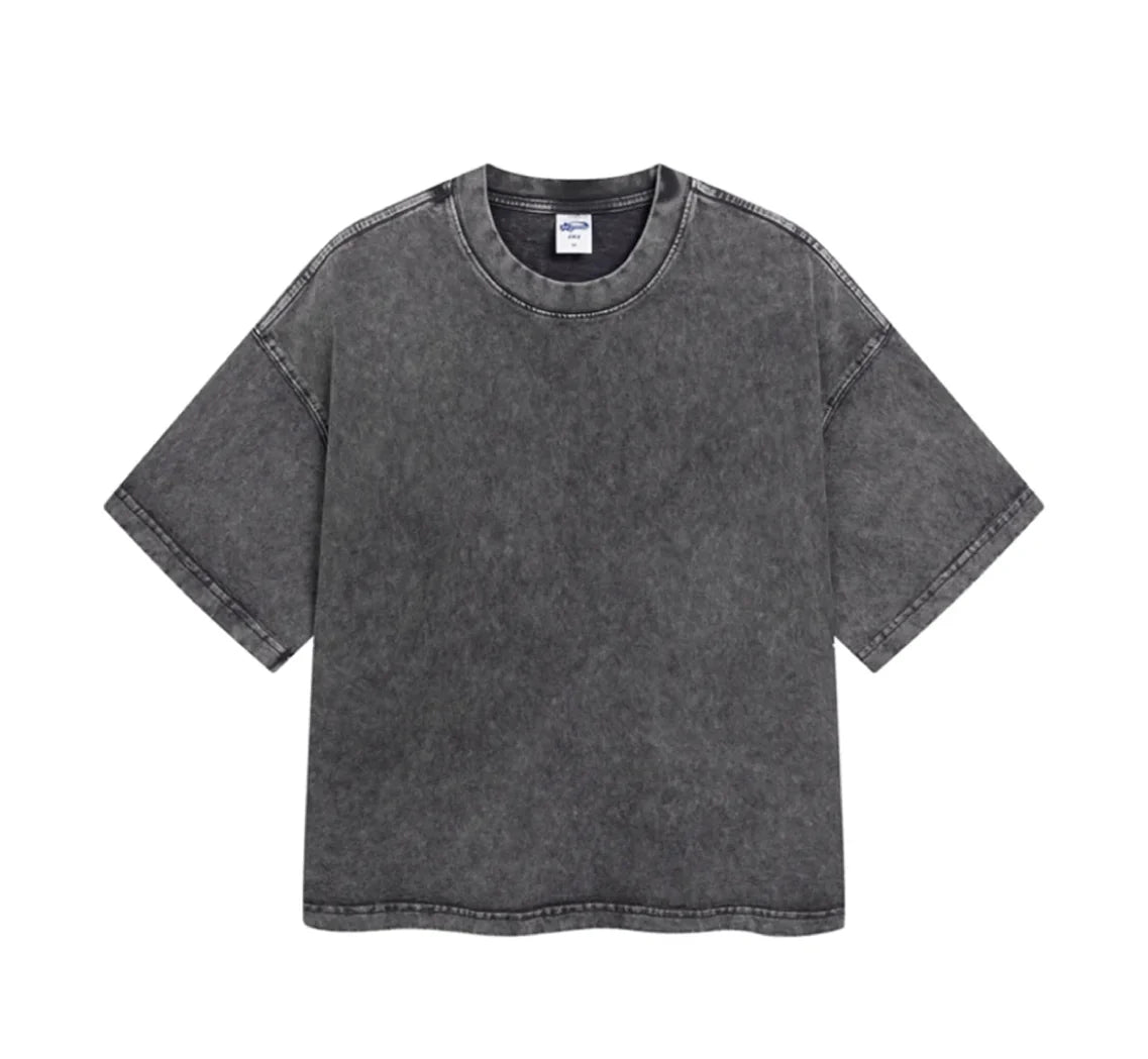 Essential Boxy Fit Washed Drop Sleeve T-Shirt