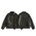 Butterfly Embossed Faux Leather Jacket