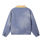 Color Block Distressed Workwear Jacket