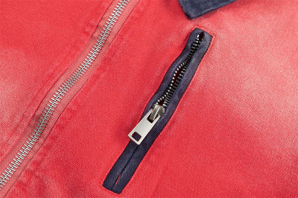 Color Block Distressed Workwear Jacket