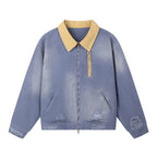 Color Block Distressed Workwear Jacket