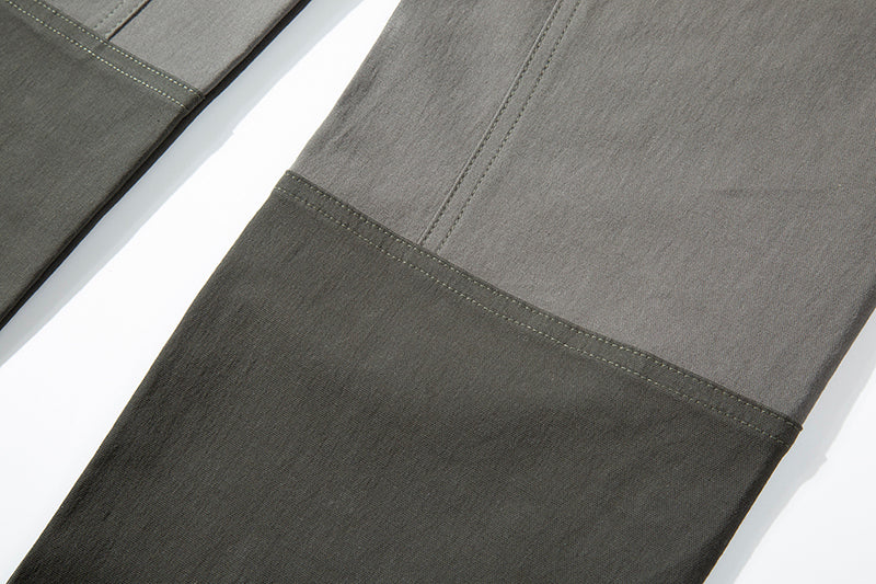 Color Block Side Zip Casual Pants