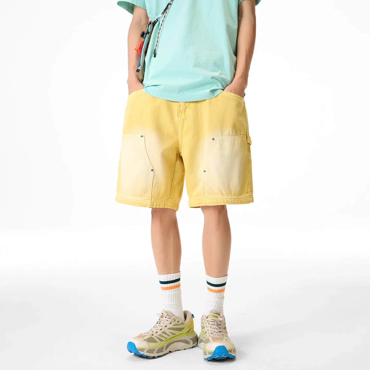 Colour Wash Denim Carpenter Shorts
