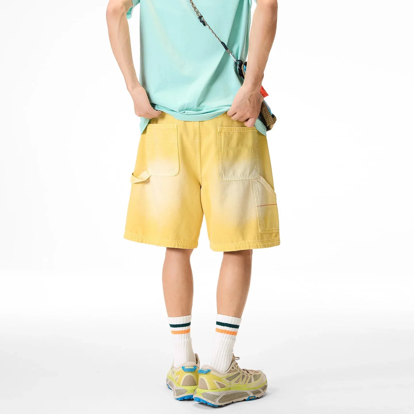 Colour Wash Denim Carpenter Shorts