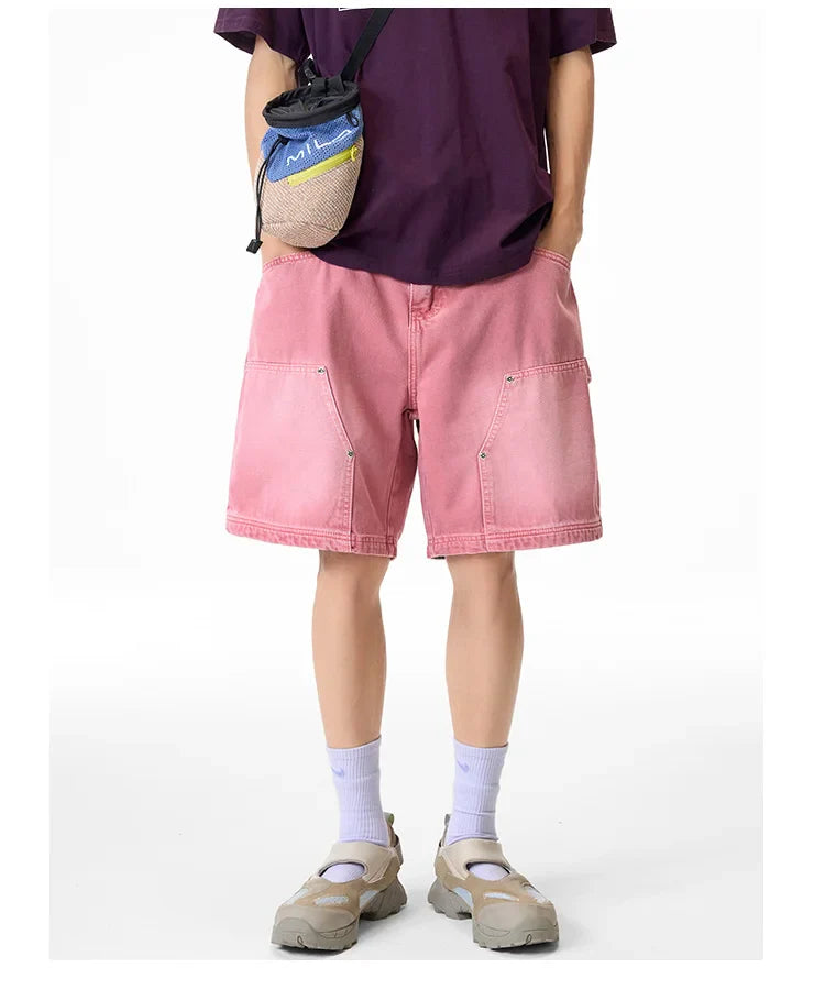 Colour Wash Denim Carpenter Shorts