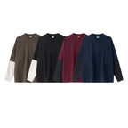 Essential Contrast Double Layer Long Sleeve T-Shirt