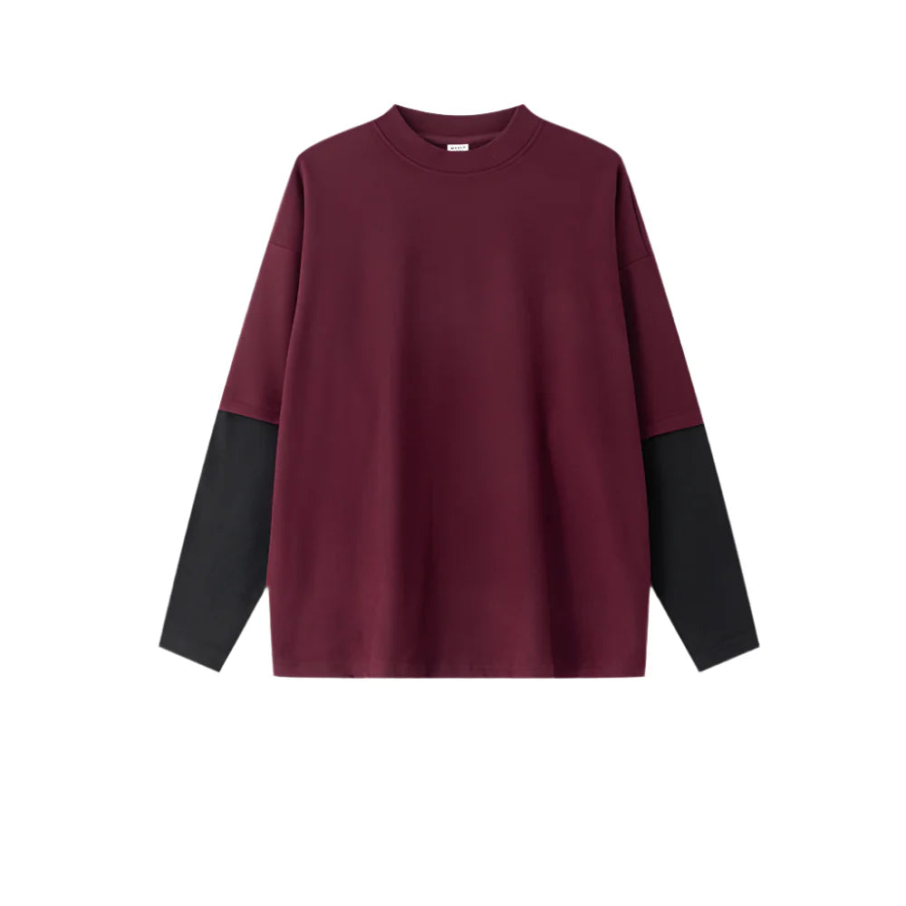 Essential Contrast Double Layer Long Sleeve T-Shirt