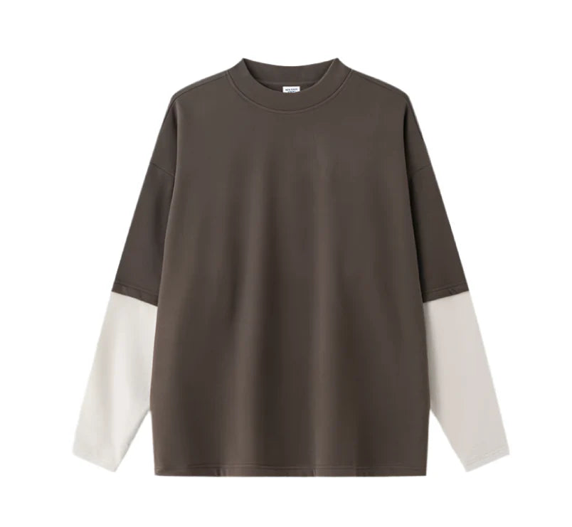 Essential Contrast Double Layer Long Sleeve T-Shirt