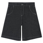 '90's New York' Contrast Stitch Denim Shorts