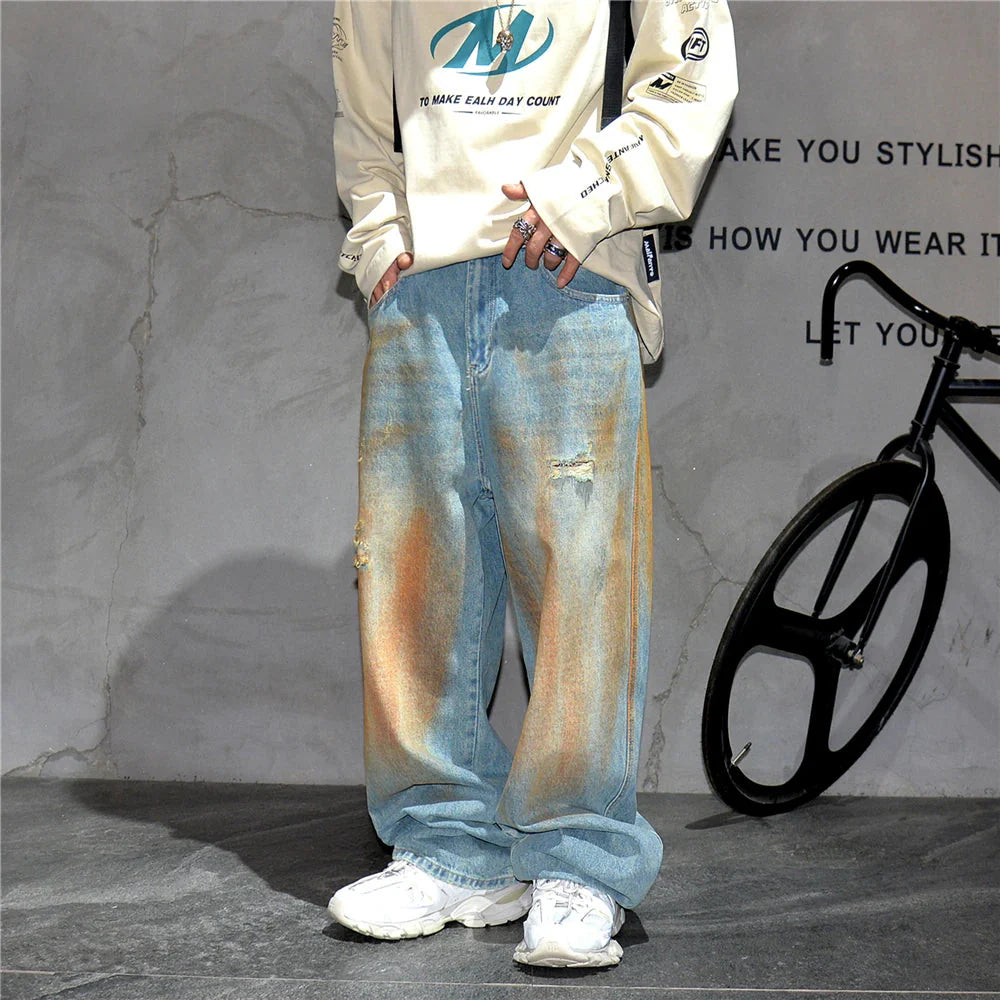 Copper Dust Baggy Denim Jeans