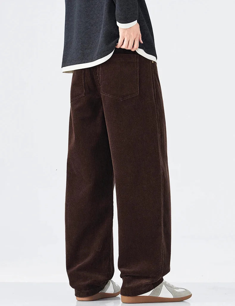 Corduroy Barrel Leg Trousers