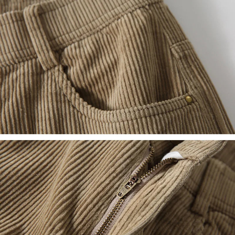 Corduroy Barrel Leg Trousers