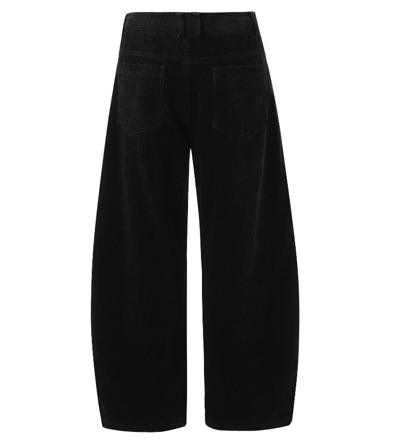 Corduroy Barrel Leg Trousers