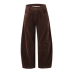 Corduroy Barrel Leg Trousers