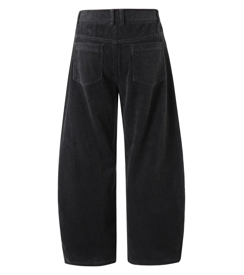 Corduroy Barrel Leg Trousers