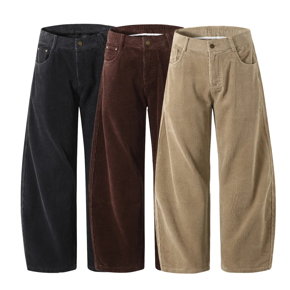 Corduroy Barrel Leg Trousers